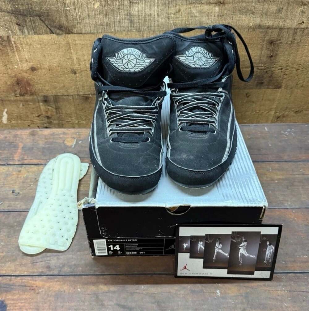 Nike Air Jordan 2 Retro Size 14 Black Chrome 2004 parts restoration decor